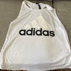 Adidas Logo White Tank Top